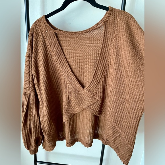 Open Back Waffle Knit Top size Medium - Picture 5 of 12